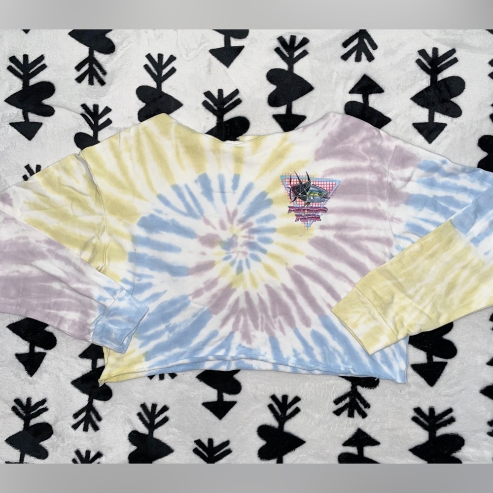 Psycho Tuna tie dye cropped hoodie